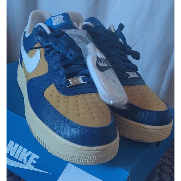 Nike x Undefeated 5 On It - Air Force 1 Low SP - Sz. 10 Blue/Yellow *NEW*